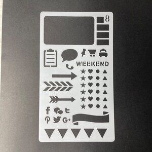 Reusable Art Planner Stencil Boxes Weekend Arrows Social Media Checklist mq Mixe